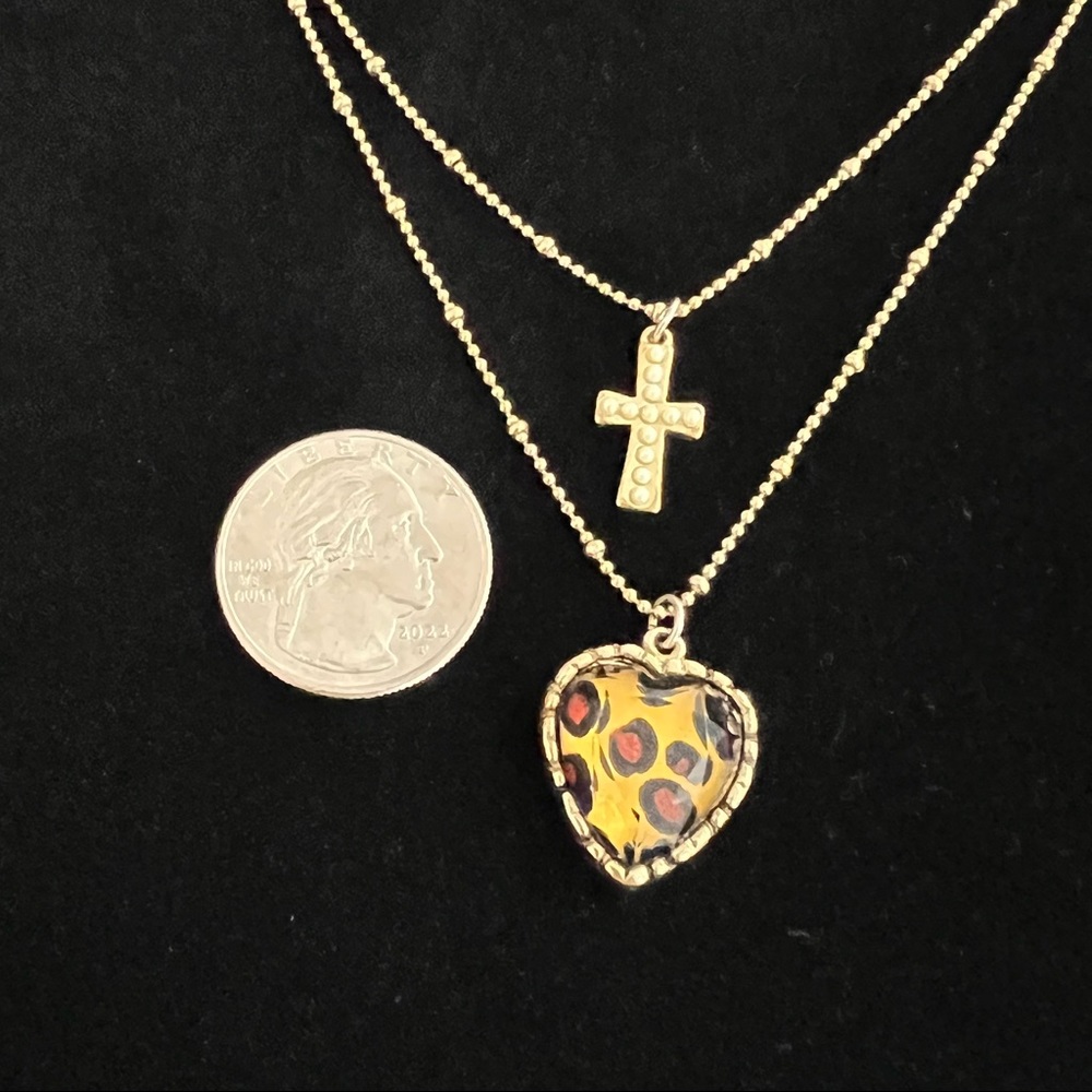 Betsey Johnson leopard heart and cross nec… - Picture 8 of 11